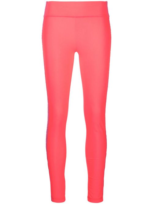 Logo-tape cropped leggings - Pink
