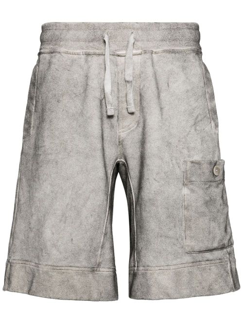 Drawstring cotton track shorts - Grey