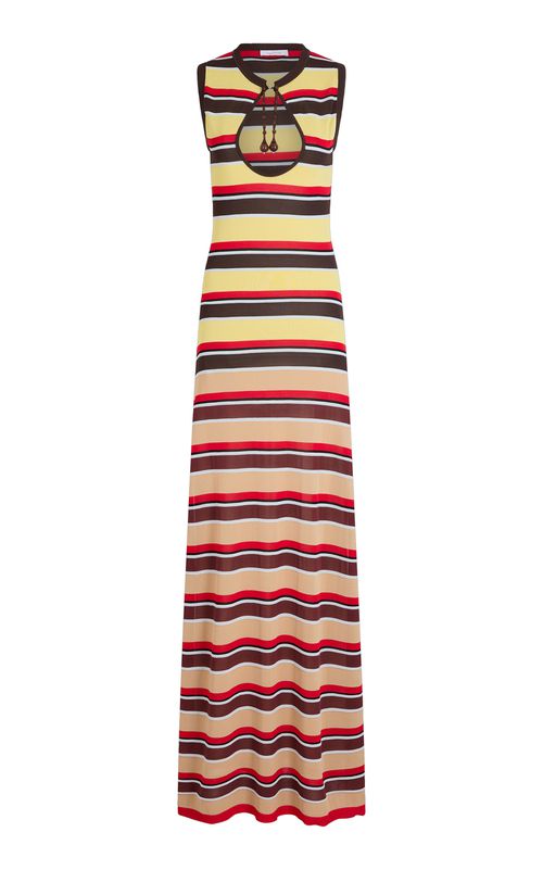 Striped Keyhole Maxi Dress - Moda Operandi
