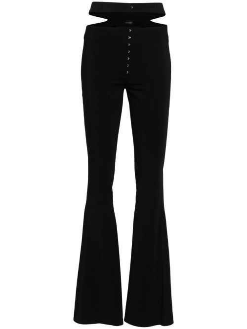 Cut-out detailing flared trousers - Black
