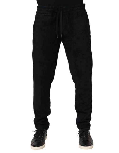 Cotton Drawstring Joggers — Black