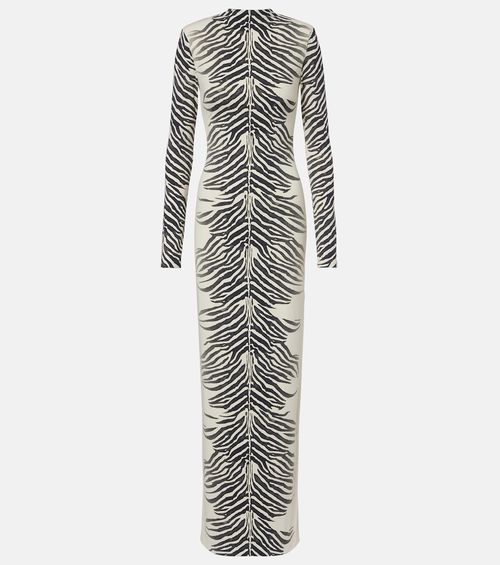 Kari zebra-print maxi dress