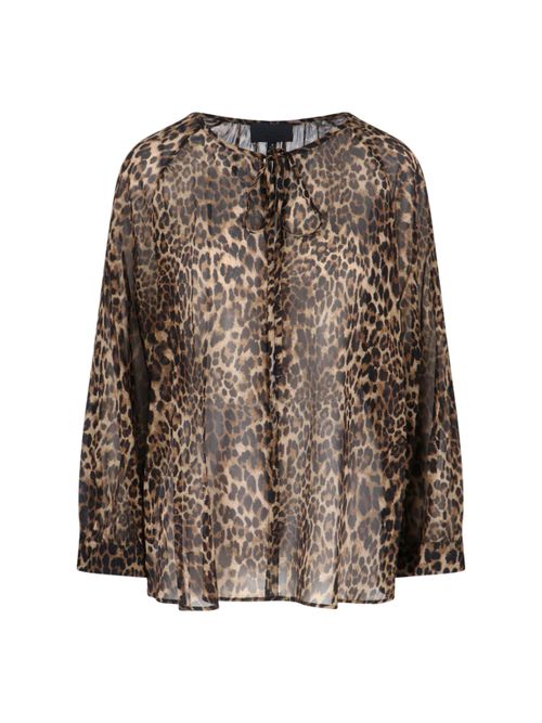 Vintage Leopard Print 100% Silk Shirt