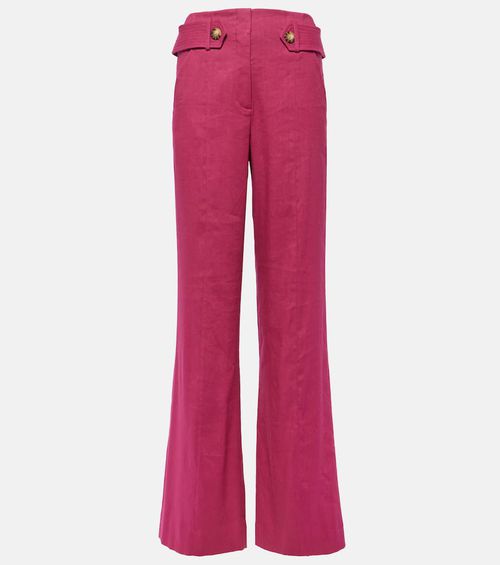 Sunny linen-blend twill flared pants