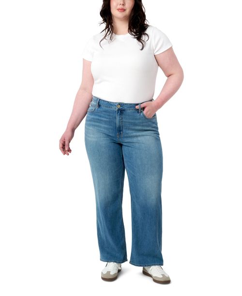 Plus Size Featherweight Wide Leg Jeans - Vegas