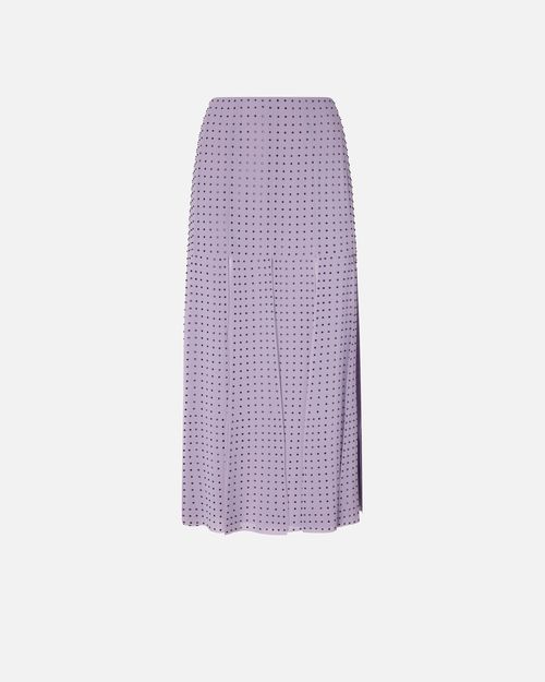 Midi skirt with fringes and rhinestones - 36