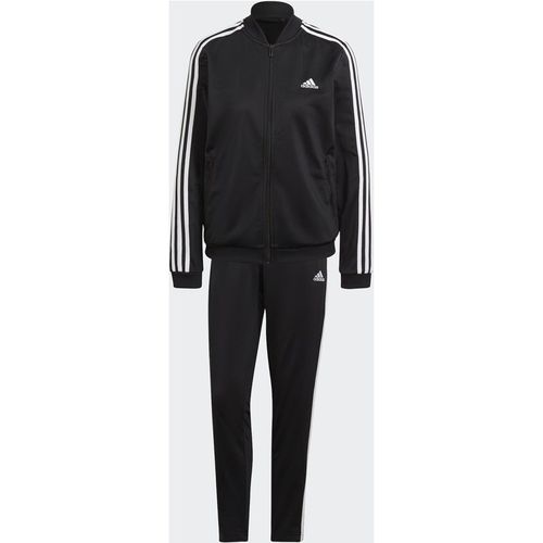 Adidas Sportswear Womens Essentials 3-Stripes Track Suit - Black/White Recycled Material - Size Small
