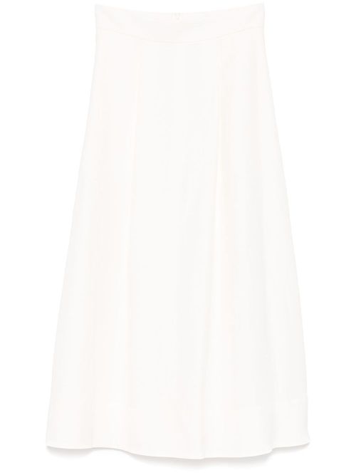 Pleat-detailed midi skirt - White