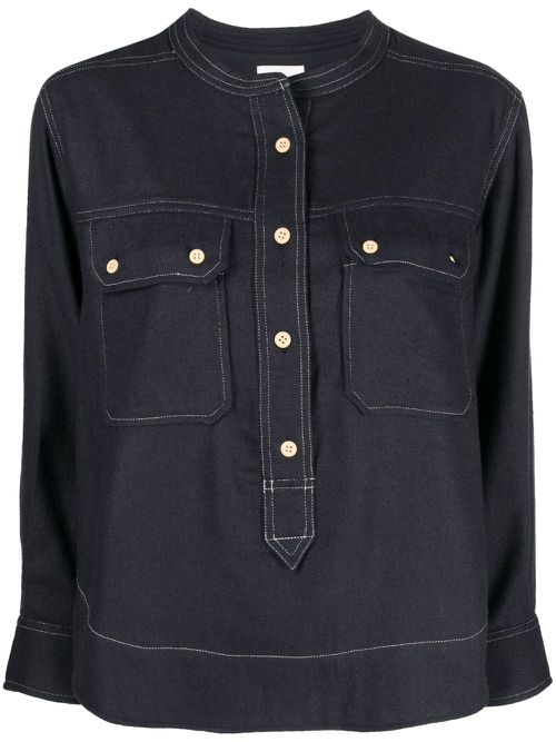 Tecoyo flap-pocket shirt - Blue