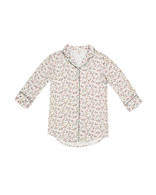 Fable England Fruity Floral Cream Night Shirt | Women's Pyjama