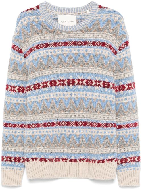 Fair-isle crew-neck sweater - Blue