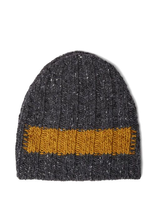 Plan C ribbed-knit beanie - Grey