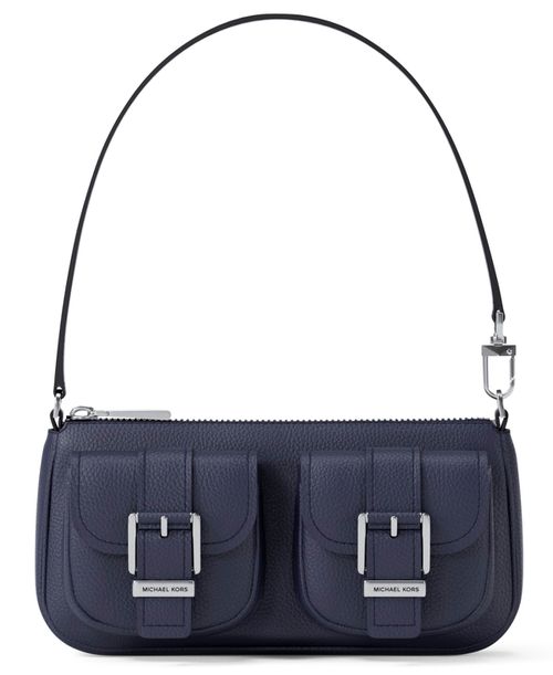 Zoe Small Leather Convertible Slim Shoulder Bag - Dress Blues