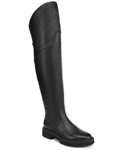 Women's Scarlette Wide Calf Tall Over-the-Knee Boots - Black Leather