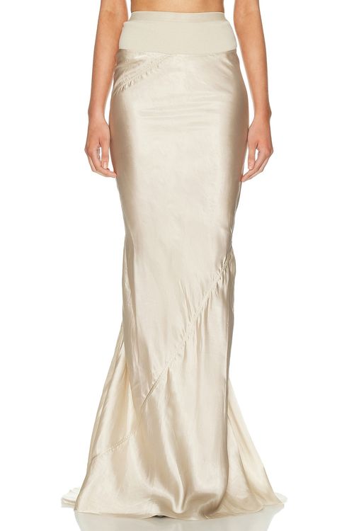 Rick Owens Slim Long Coda Skirt in Neutra