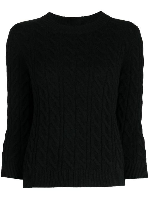 Cable-knit cashmere jumper - Black