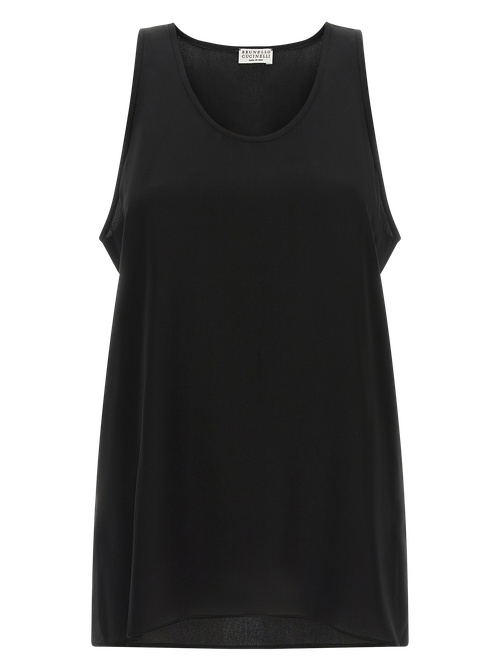 100% Silk Tank Top — Black