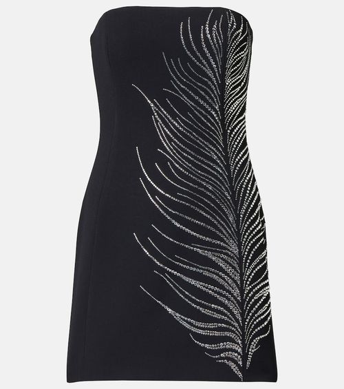 Crystal-embellished cady minidress