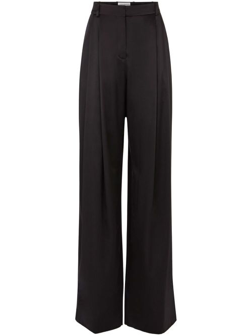 Pleated wide-leg trousers - Black