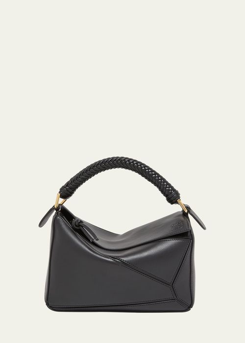 Small Puzzle Leather Top-Handle Bag