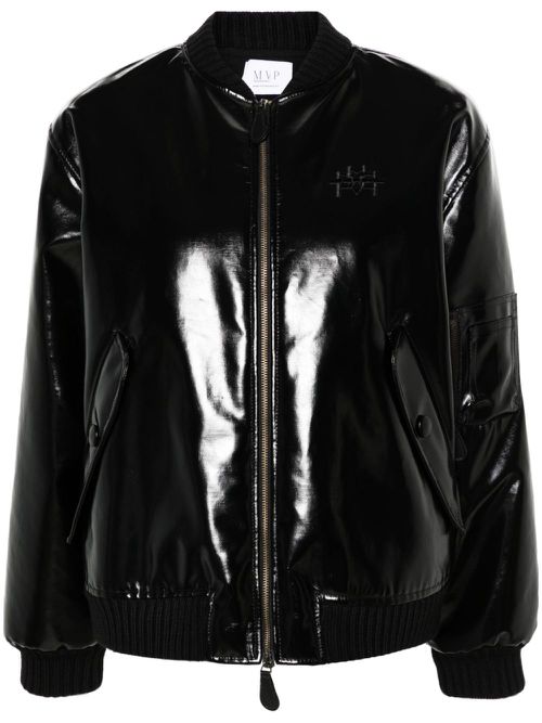 Montenapoleone coated bomber jacket - Black