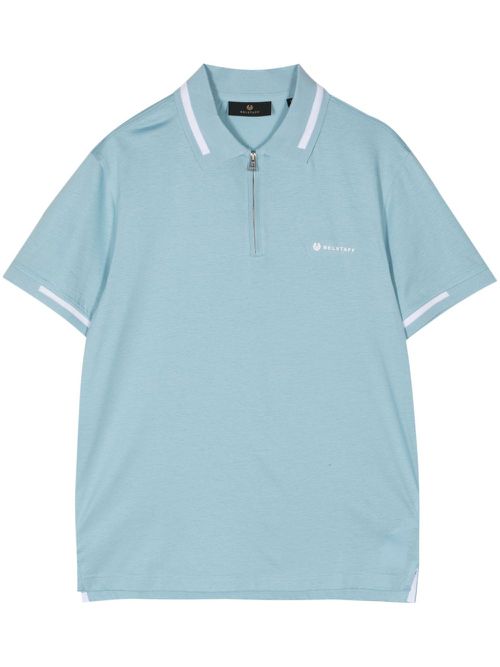 Logo-print cotton polo shirt - Blue