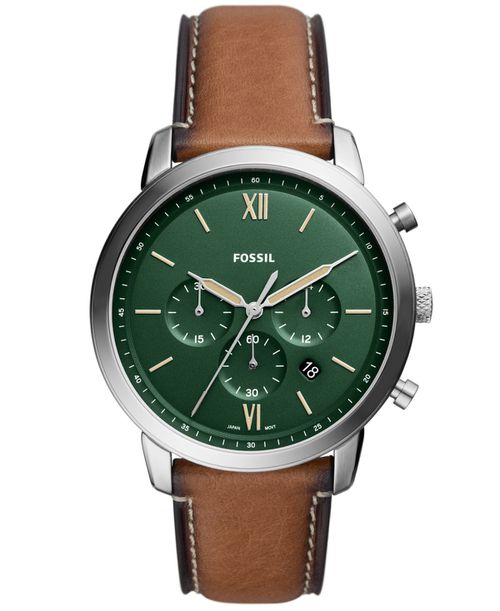 Men's Neutra Chronograph Brown Leather Strap Watch, 44mm - Brown
