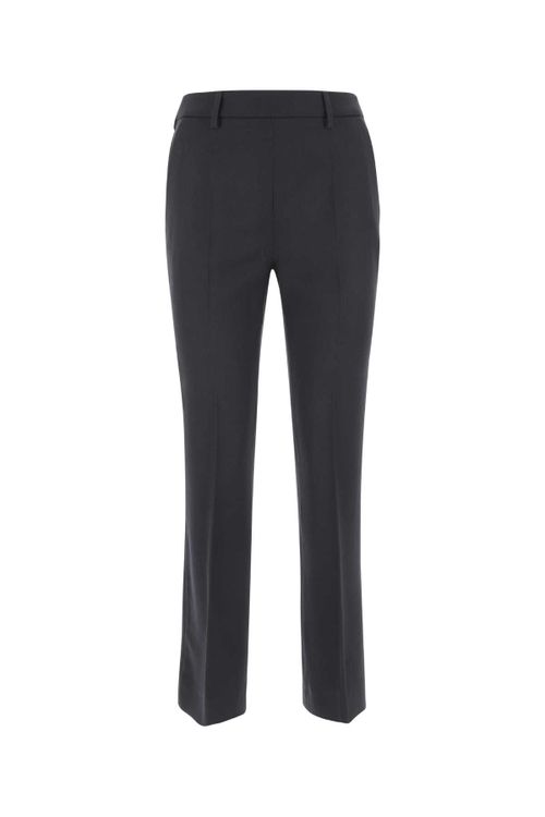 Virgin Wool Cigarette Trousers — Navy