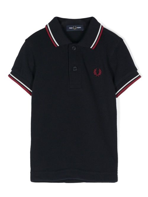 Logo-embroidered polo shirt - Blue
