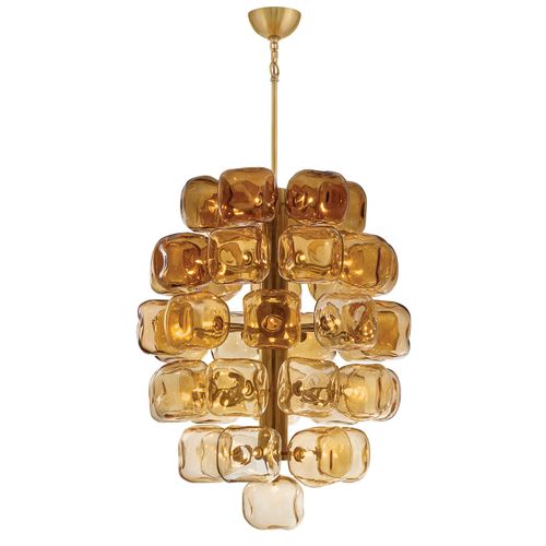 Unlacquered Brass LED Chandelier from the Perriand Collection