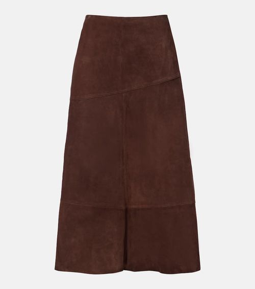 Suede midi skirt