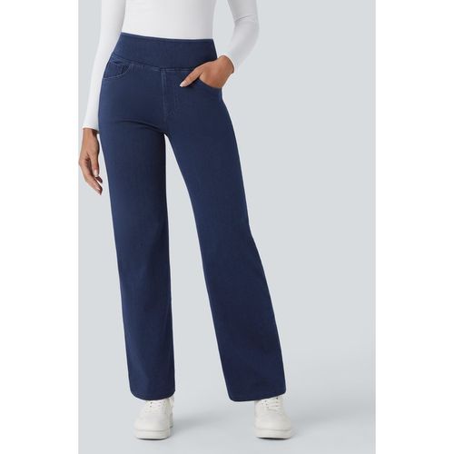 Halara Halara Flex™ High Waisted Pockets Straight Leg Work Jeans - Midnight Blue Denim - XLregular
