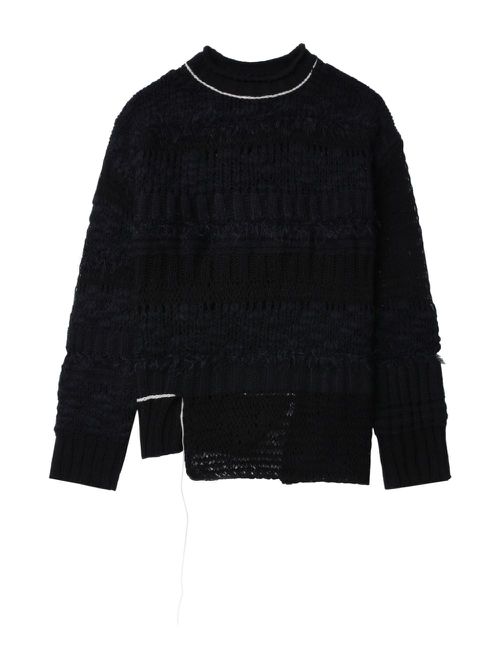 Contrast-stitching jumper - Black