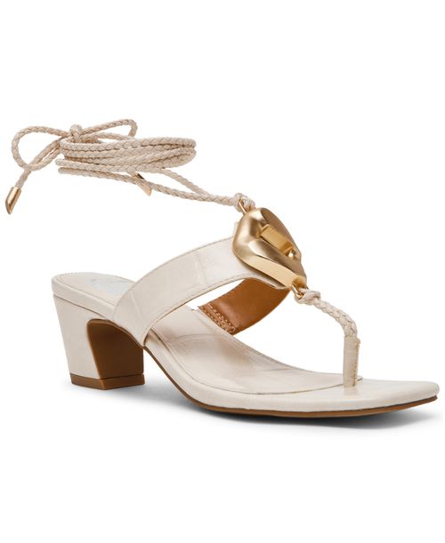 Women's Stanza Embellished Lace-Up Leg-Wrap Dress Sandals - Ivory