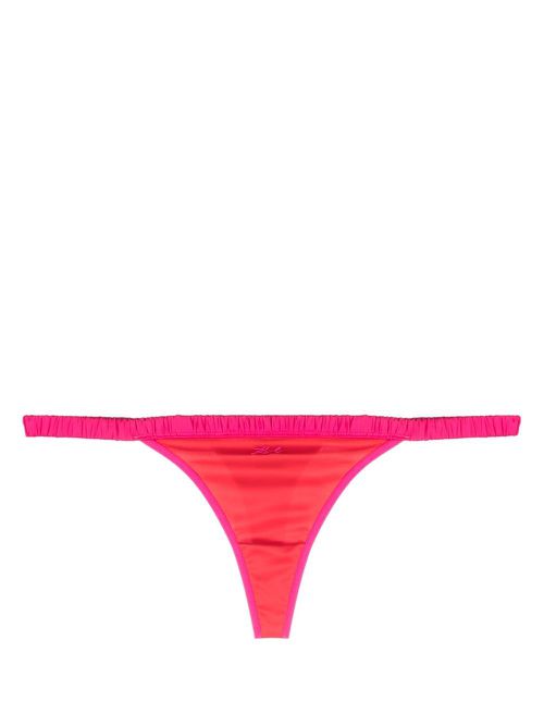 Two-tone satin thong - Red