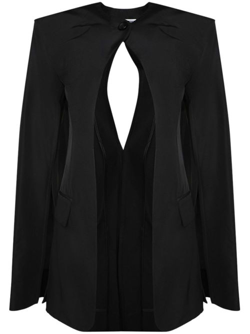 Collarless slit jacket - Black
