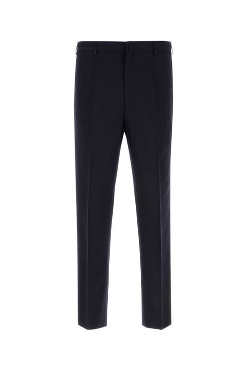 Virgin Wool Trousers — Navy