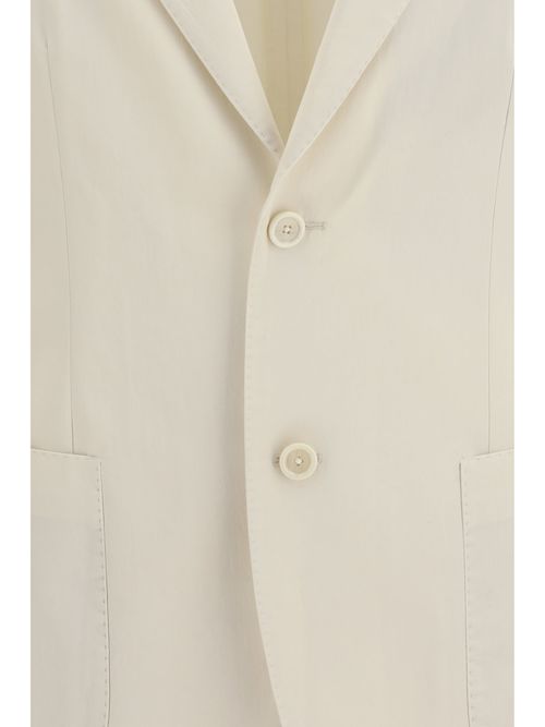 Single-Breasted Cotton Blazer — White