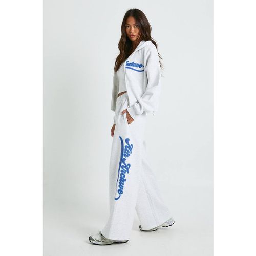 Womens Ath Archive Self Fabric Applique Straight Leg Jogger - Grey - M, Grey