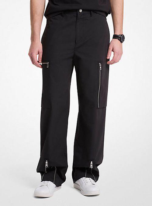 Cotton Poplin Zip Cargo Pants