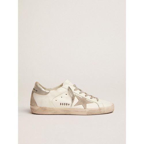 Golden Goose - Women's Super-star With Silver Heel Tab And Metal Stud Lettering, Woman