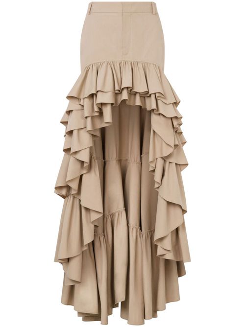 Ruffled maxi skirt - Neutrals