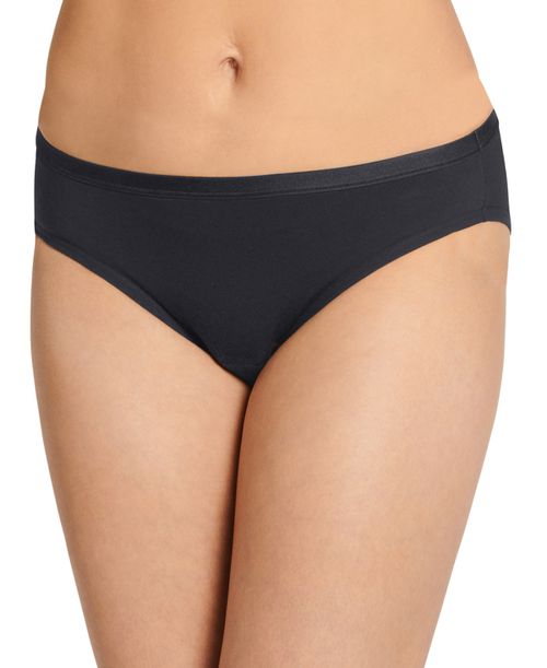 Women's Worry Free Moderate Absorbency Bikini Underwear 2589 - Black