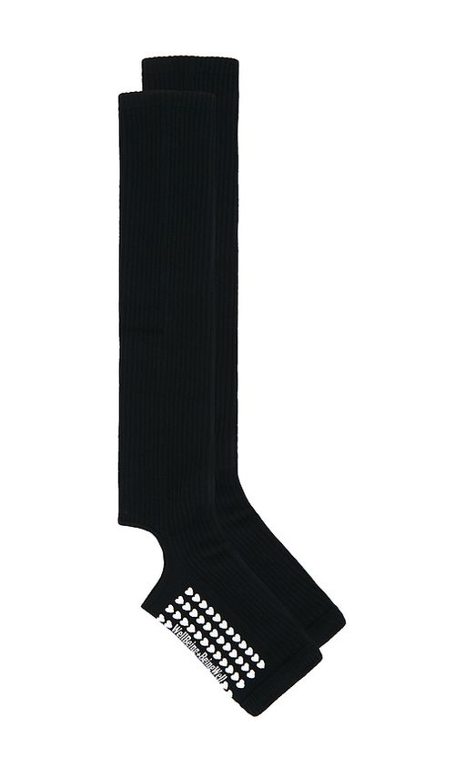 WellBeing + BeingWell Grip Legwarmer in Black,White
