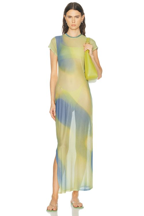 SIMKHAI Fia Midi Dress in Golden Hour Twilight - Yellow,Blue. XS also in S