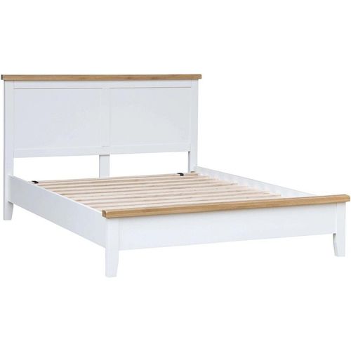 Easton Double Bed Solid Wood Frame And Slats Washed Oak Tops Bedroom