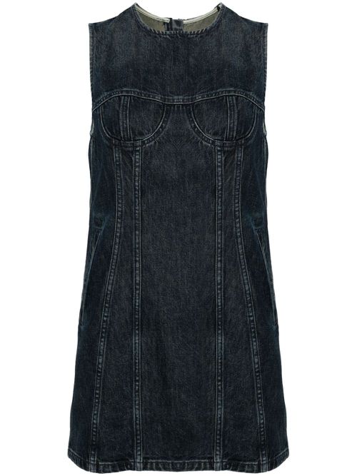 Sleeveless denim dress - Blue