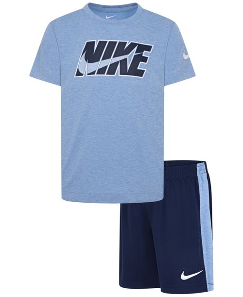 Little Boys Dri-fit Dropset T-Shirt & Shorts Set - Midnight Navy