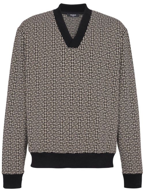 Mini monogrammed jacquard sweatshirt - Black