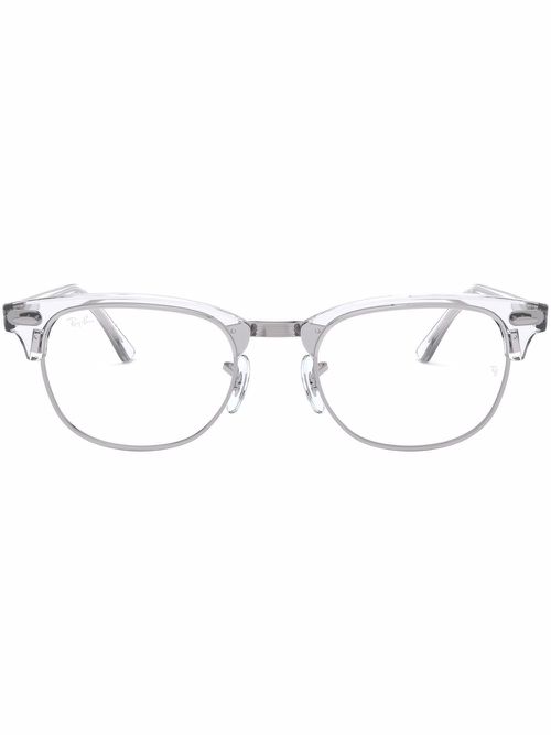 Clubmaster transparent-frame glasses - White